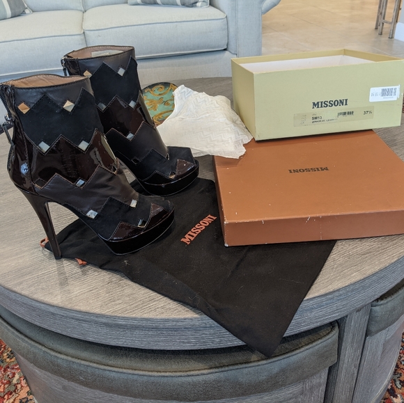 Missoni Chevron peeptoe boots 37.5 stunning! - Picture 2 of 16